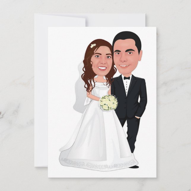 caicature wedding invitation (Front)
