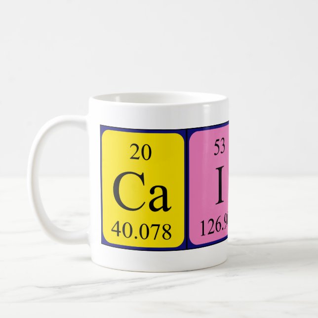 Cailan periodic table name mug (Left)