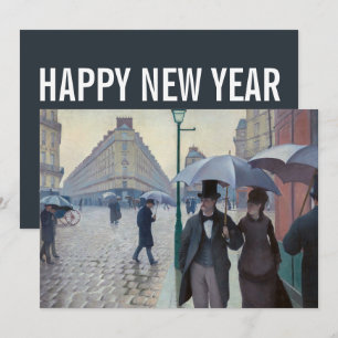 Caillebotte - Happy New Year / Paris; Rainy Day Holiday Card