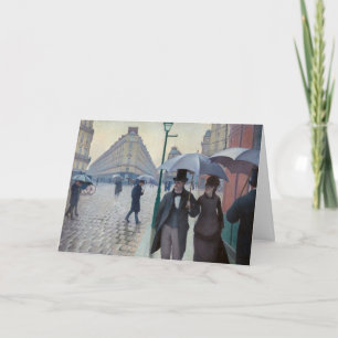 Caillebotte - Happy New Year / Paris; Rainy Day Holiday Card