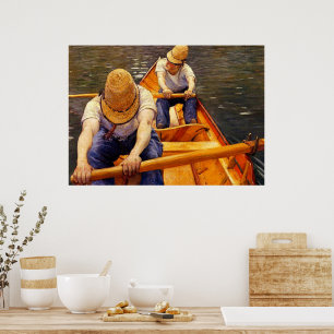Caillebotte - Oarsmen, popular painting, Poster