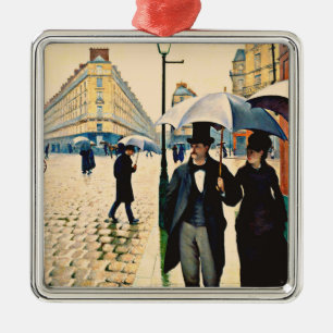 Caillebotte - Paris on a Rainy Day, Metal Tree Decoration