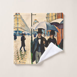 Caillebotte - Paris on a Rainy Day Wash Cloth