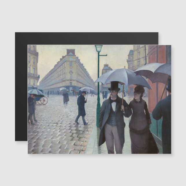 Caillebotte - Paris Street Rainy Day Magnetic Card (Front/Back)