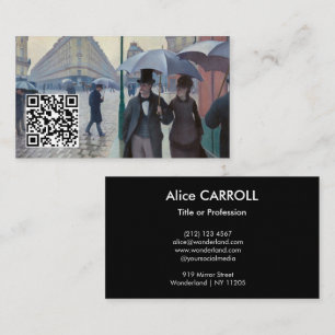 Caillebotte - Paris Street; Rainy Day - QR Code Business Card