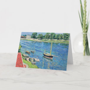 Caillebotte - Seine at Argenteuil, Boats at anchor Card