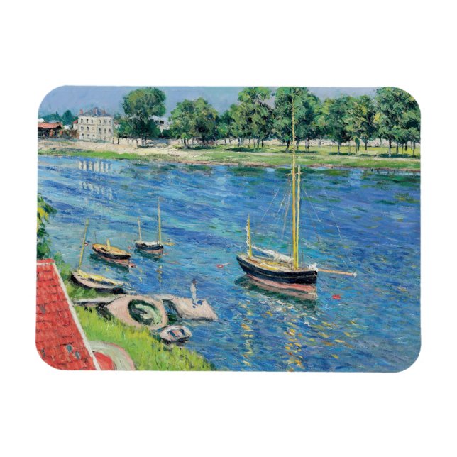 Caillebotte - Seine at Argenteuil, Boats at anchor Magnet (Horizontal)