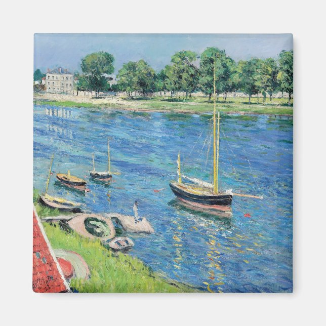 Caillebotte - Seine at Argenteuil, Boats at anchor Magnet (Front)