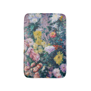 Caillebotte - White and Yellow Chrysanthemums Bath Mat