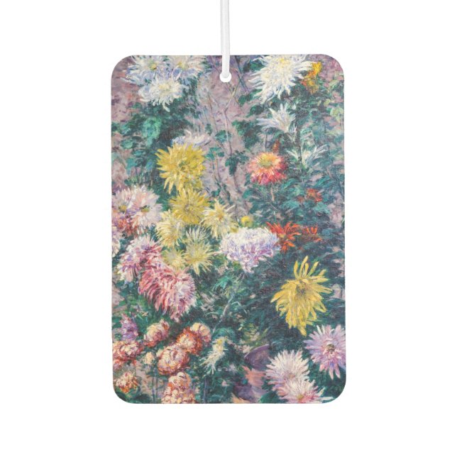 Caillebotte - White and Yellow Chrysanthemums Car Air Freshener (Front)