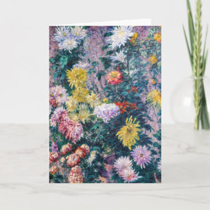 Caillebotte - White and Yellow Chrysanthemums Card
