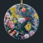 Caillebotte - White and Yellow Chrysanthemums Ceramic Tree Decoration<br><div class="desc">White and Yellow Chrysanthemums in the Garden at Petit Gennevilliers,  oil on canvas - Gustave Caillebotte,  1893</div>