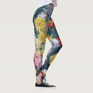Caillebotte - White and Yellow Chrysanthemums Leggings