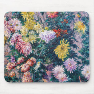 Caillebotte - White and Yellow Chrysanthemums Mouse Mat