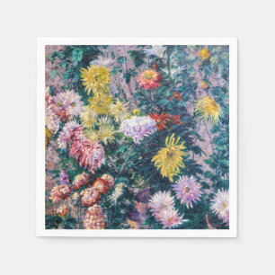 Caillebotte - White and Yellow Chrysanthemums Napkin