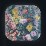 Caillebotte - White and Yellow Chrysanthemums Paper Plate<br><div class="desc">White and Yellow Chrysanthemums in the Garden at Petit Gennevilliers,  oil on canvas - Gustave Caillebotte,  1893</div>