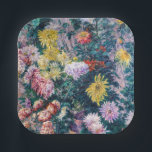 Caillebotte - White and Yellow Chrysanthemums Paper Plate<br><div class="desc">White and Yellow Chrysanthemums in the Garden at Petit Gennevilliers,  oil on canvas - Gustave Caillebotte,  1893</div>