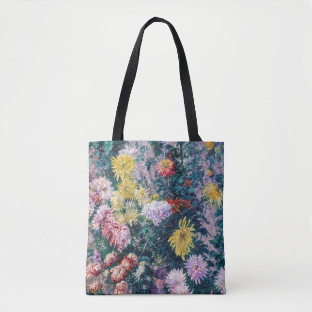 Caillebotte - White and Yellow Chrysanthemums Tote Bag (Front)