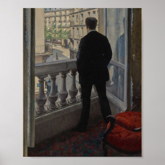 Caillebotte - Young Man at His Window (1876) Poster
