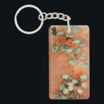 Caillebotte's Nasturces Key Ring<br><div class="desc">Gustave Caillebotte was a French Impressionists. This is his Nasturces (Nasturtiums) or Capucines a bright orange and green.</div>