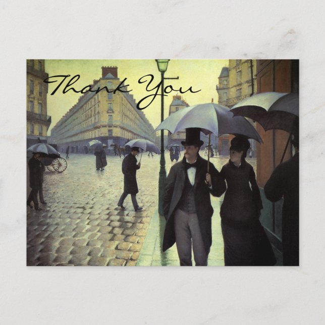 Caillebotte's Paris Street, Rainy Day Postcard (Front)