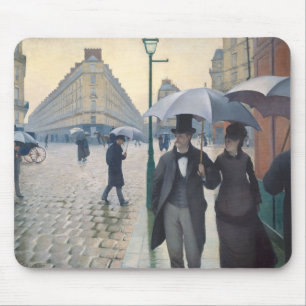 Caillebotte's Rue de Paris, temps de pluie Mouse Mat