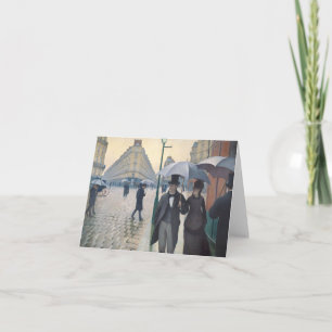 Caillebotte's Rue de Paris, temps de pluie Note Card