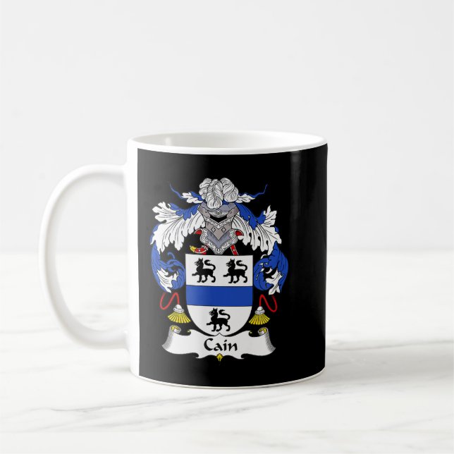 Cain Coat of Arms  Family Crest  Coffee Mug (Left)
