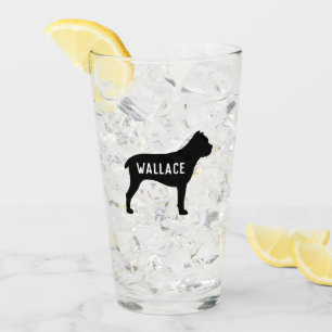 Cain Corso Dog Silhouette Personalised Canine Glass