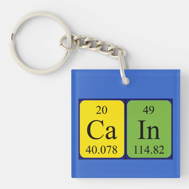 Cain periodic table name keyring (Front)