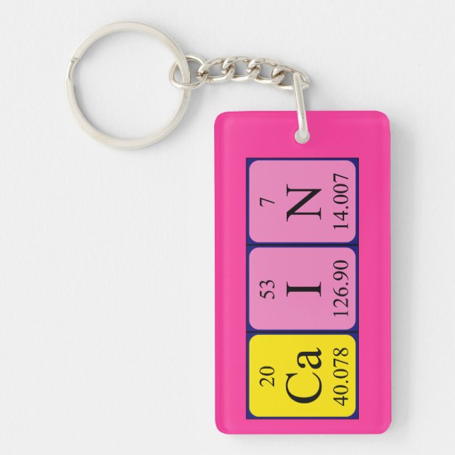 Cain periodic table name keyring (Front)