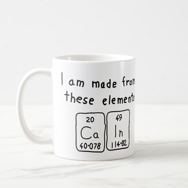 Cain periodic table name mug (Left)