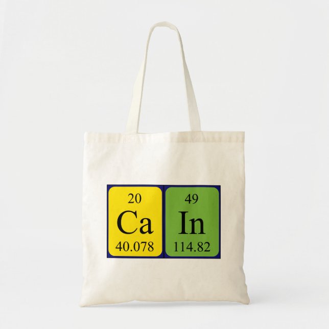 Cain periodic table name tote bag (Front)