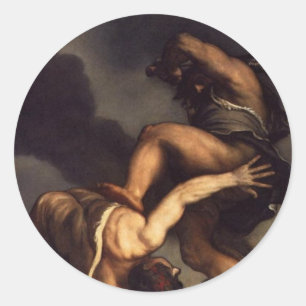 Cain Slaying Abel Classic Round Sticker