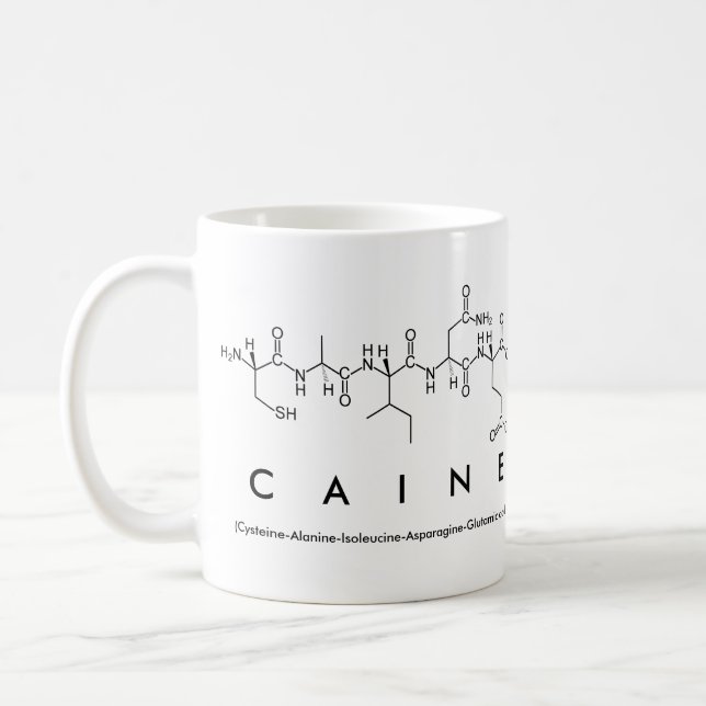 Caine peptide name mug (Left)