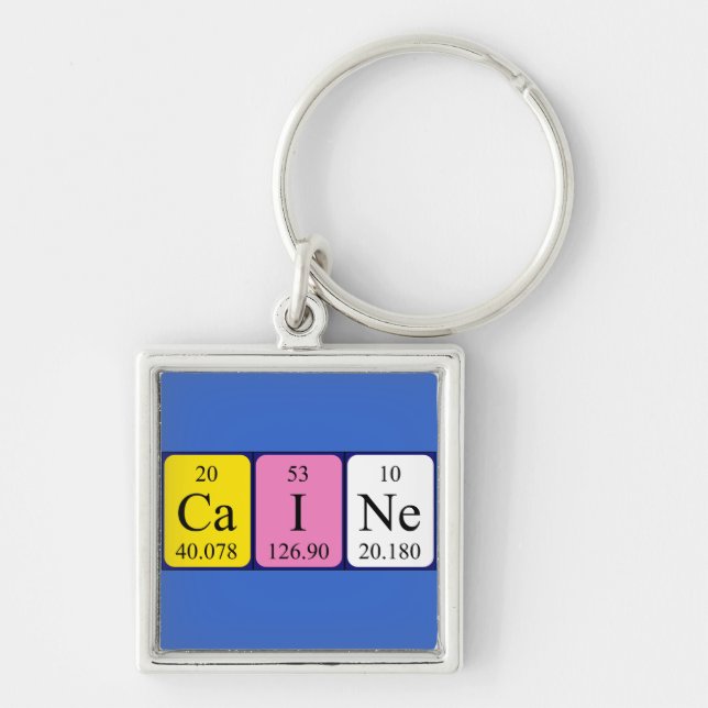 Caine periodic table name keyring (Front)