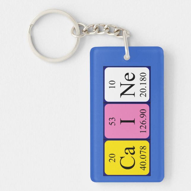 Caine periodic table name keyring (Front)
