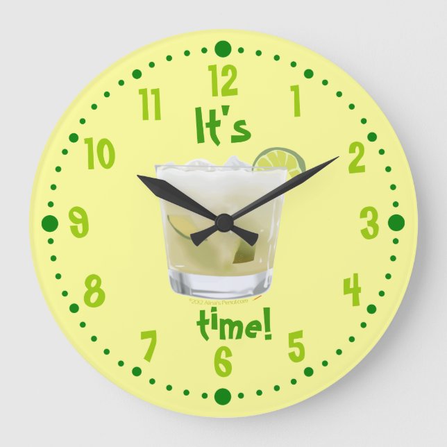 Caipirinha Brazilian Rum Coctail Clock W/ Minutes (Front)