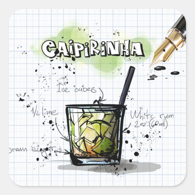 Caipirinha Square Sticker (Front)