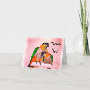 Caique Parrot Pair Bird Thank You Card