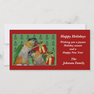 Caique Parrots Animal Christmas Holiday Card