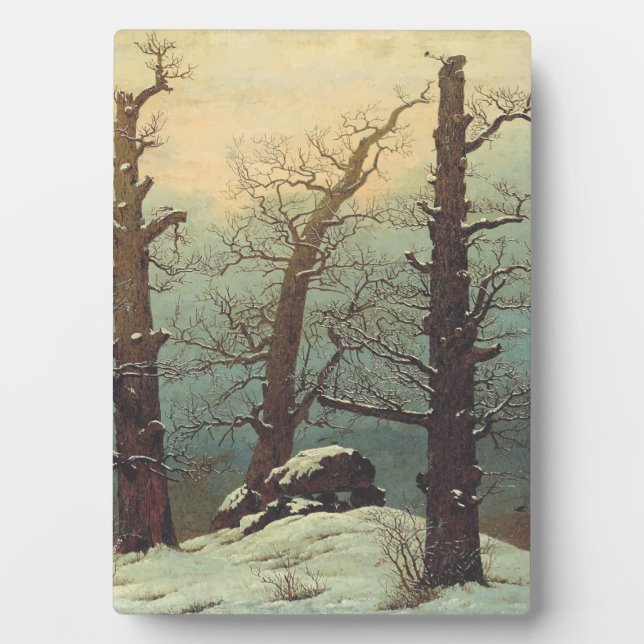Cairn in Snow by Caspar David Friedrich Plaque (Front)