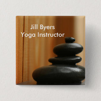 Cairn Meditation Stones and Wood 15 Cm Square Badge