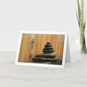 Cairn Meditation Stones and Wood Card