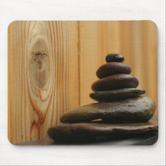 Cairn Meditation Stones and Wood Mouse Mat