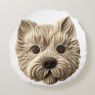 Cairn Terrier 3D Inspired Round Cushion