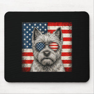 Cairn Terrier 4th Of July Aamerican Flag Dog Mouse Mat