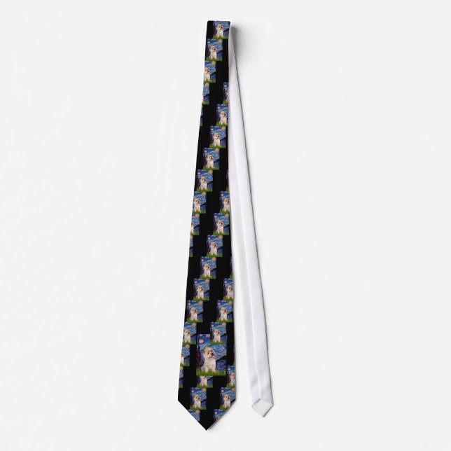 Cairn Terrier 9 - Starry Night Tie (Front)