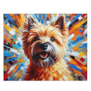 Cairn Terrier Acrylic Style: Wheaten Cairnie Gift Jigsaw Puzzle