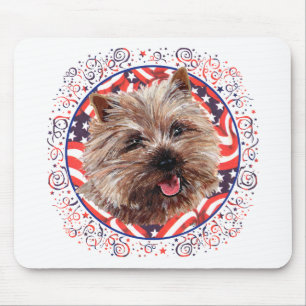 Cairn Terrier American Flag Celebration Mouse Mat